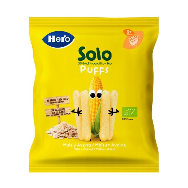 Snacks puffs maize/oats eco