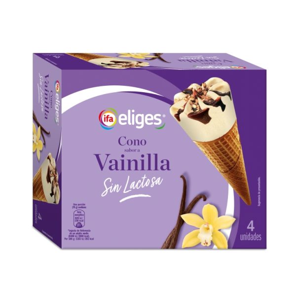 Lactose free vanilla cone ice cream