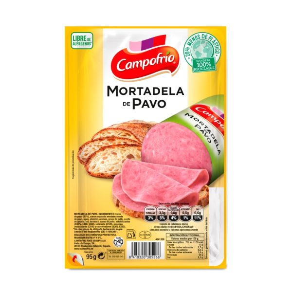 Sliced turkey mortadella