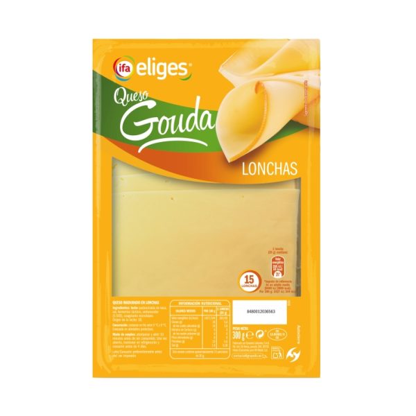 Sliced gouda cheese
