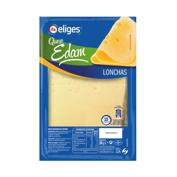 Sliced edam cheese