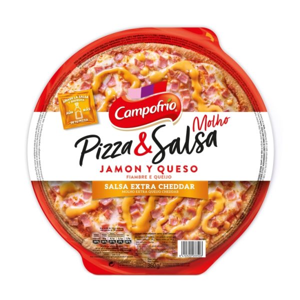 Ham/cheese pizza with mozzarella sauce