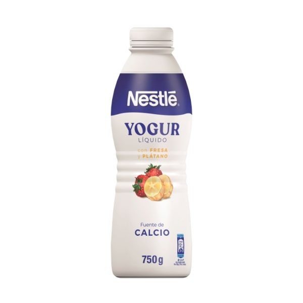 Strawberry/banana liquid yogurt