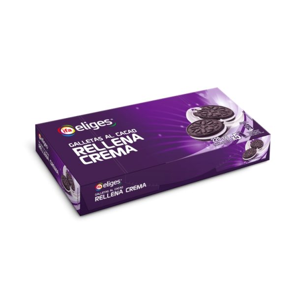 Cocoa cookies with cream filling