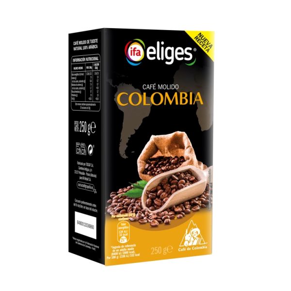 100% arabica ground coffee from Colombia