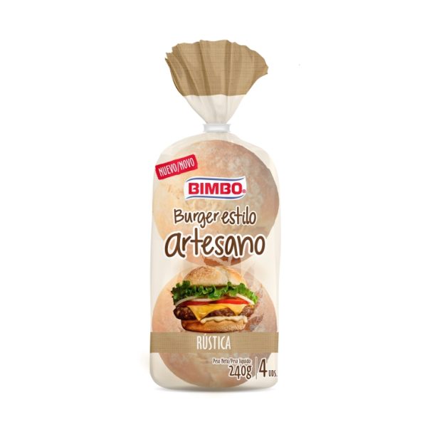 Artisan rustic burger bread 4 pcs.