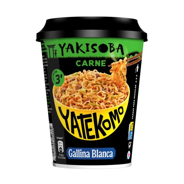 Beef yakisoba noodles glass