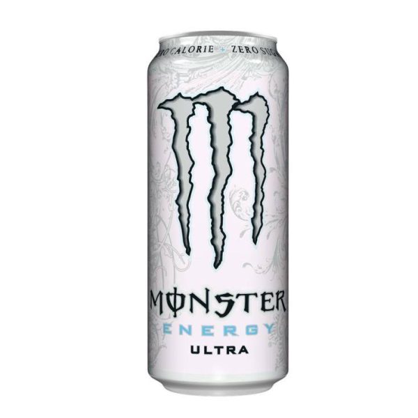 Ultra white energy drink can