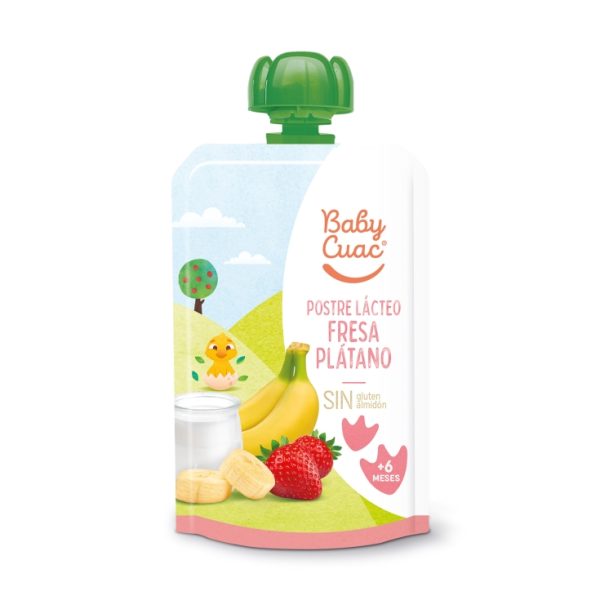 Strawberry/banana liquid yogurt pouch